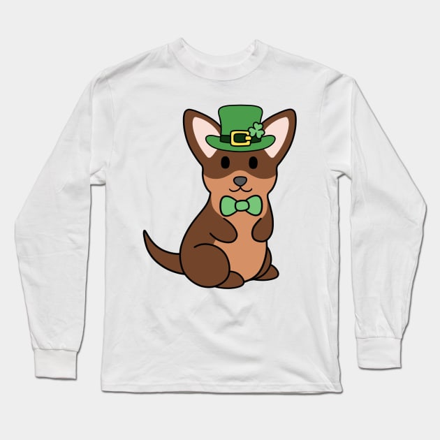 St Patrick Brownand Tan Chihuahua Long Sleeve T-Shirt by BiscuitSnack